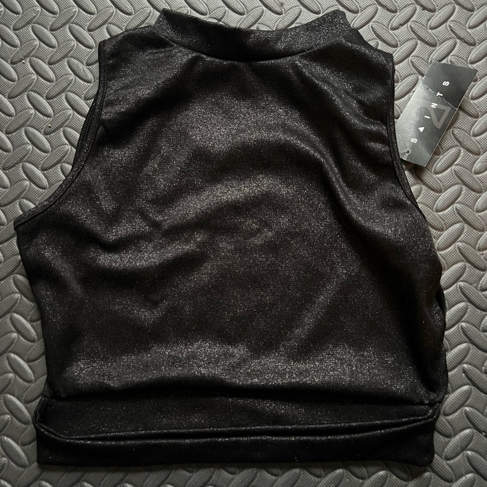 Black sparkly crop top